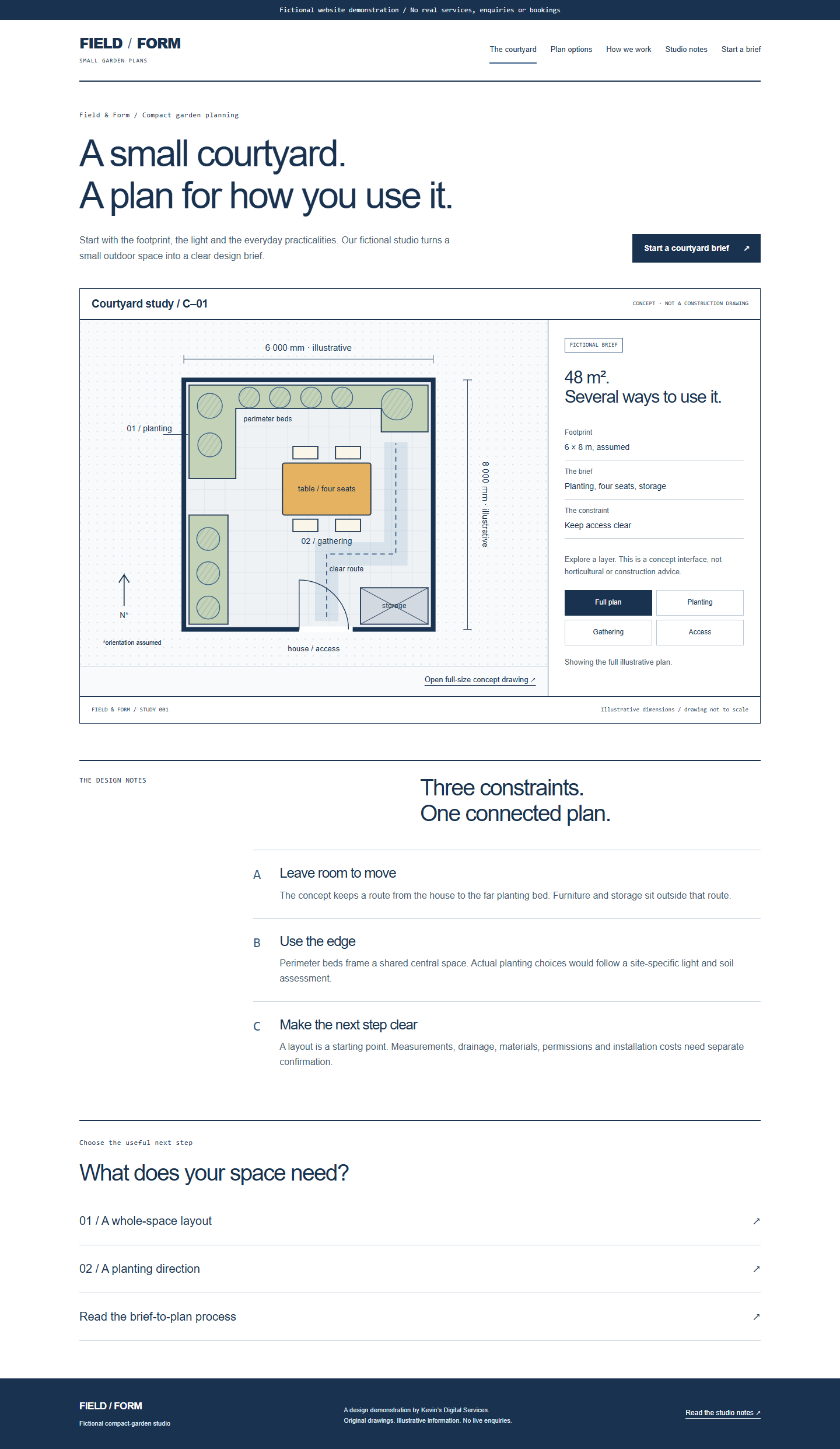 Field & Form fictional website preview