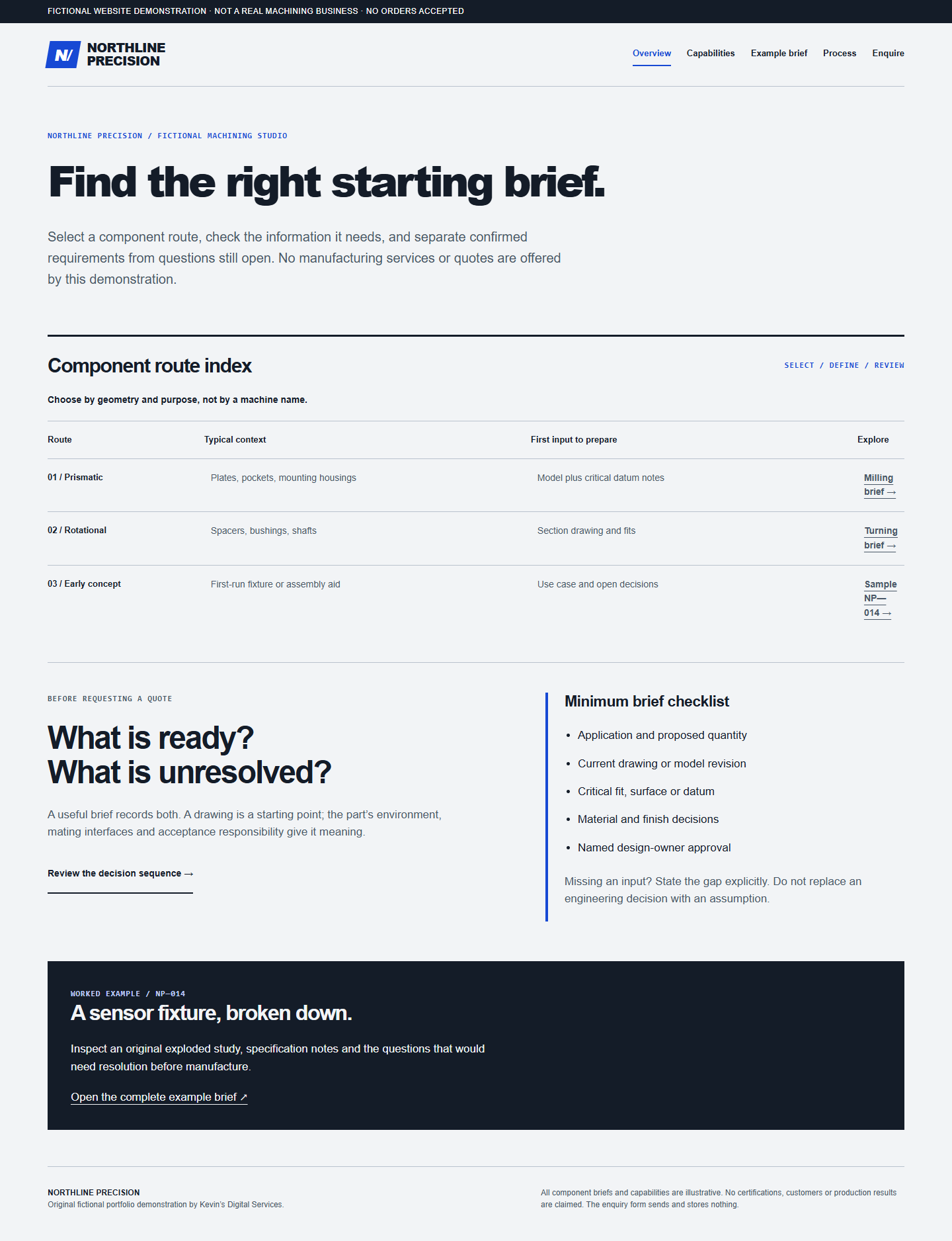 Northline Precision fictional website preview